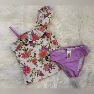 Tommy Bahama Floral and Lavender Kids Swim Set